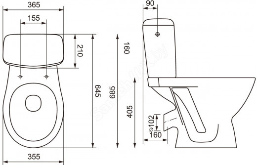 Унітаз-компакт Cersanit 769 Koral 031 3/6 л з сидінням поліпропілен K681-002