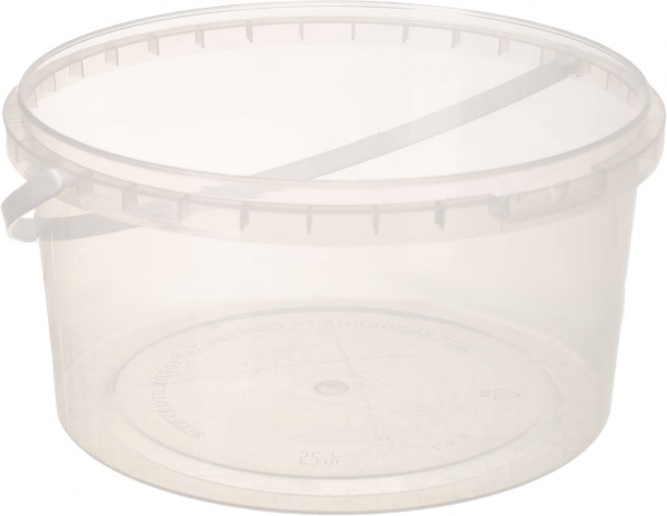 Відро Poliplast з пластиковою ручкою (харчовий пластик) 1,5 л прозорий 