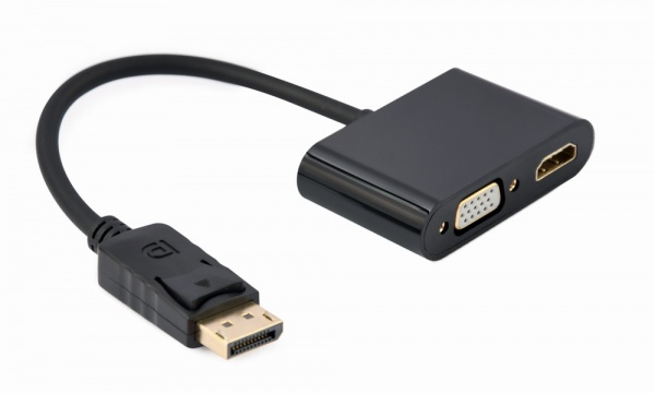 Адаптер Cablexpert DisplayPort на HDMI/VGA 0,15 м black (A-DPM-HDMIFVGAF-01) 