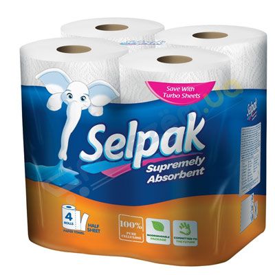 Бумажные полотенца Selpak Super Absorbent трехслойная 4 шт.