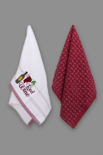 Набір рушників кухонних La Nuit Red Wine 2 шт. 40x60 см La Nuit білий із червоним 
