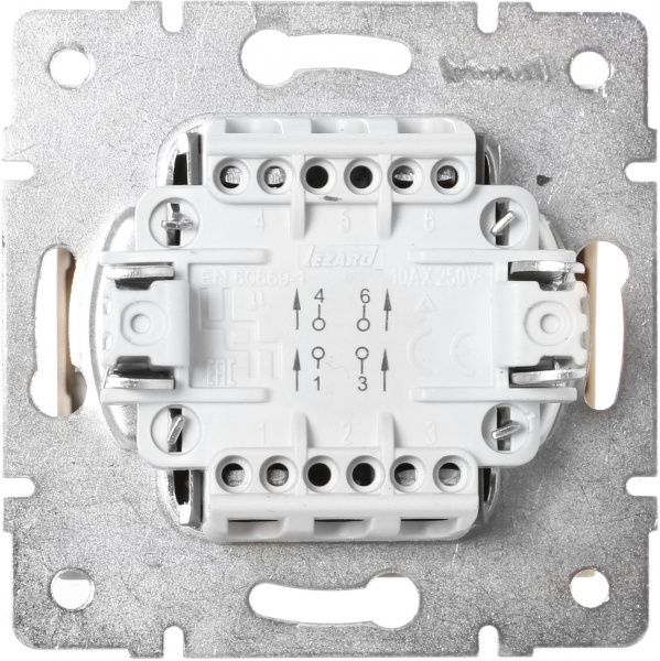 Вимикач перехресний одноклавішний Lezard Rain без підсвітки 220В крем 703-0388-107
