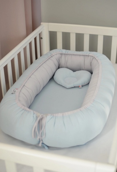 Кокон для новорожденных Baby Veres гніздечко Summer Bunny blue sky 