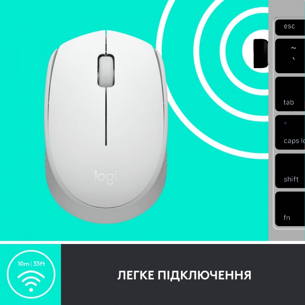 Миша Logitech Wireless Mouse M171 white (910-006867) 