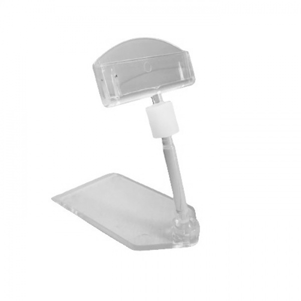 Держатель ценника на ножке 50 мм и подставке пластиковый прозрачный 5 шт. 