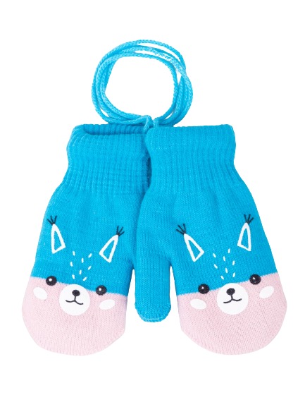 Варежки YO! Белочка р.12 голубой 