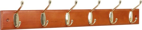 Вешалка Larvij на 6 крючков Темная сосна 543х60х12 мм