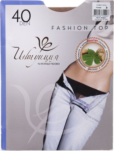 Колготки жіночі Інтуїція Fashion top 40 den р. 3 бежевий 