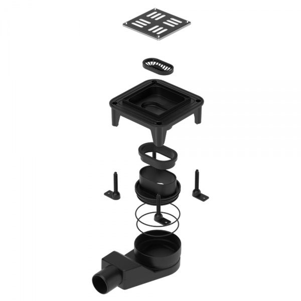 Трап Rhein с накладкой из нержавеющей стали 100х100 см