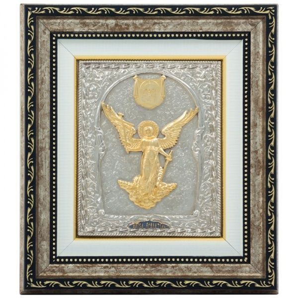 Сувенир Ангел Хранитель 18x16 см серебристый с золотистым 