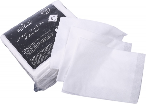 Салфетки сложены Origami Horeca гладкие 25х30 см 50 шт. черный