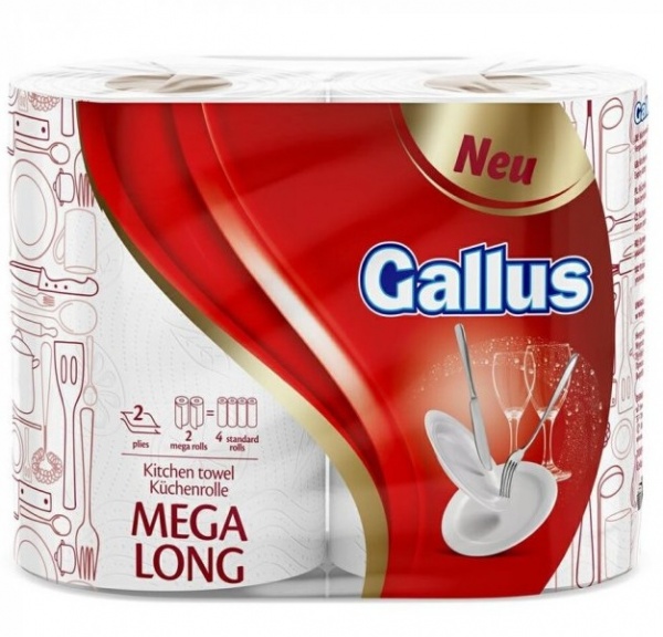 Паперові рушники Gallus Maxi Long 38 м двошаровий 2 шт.