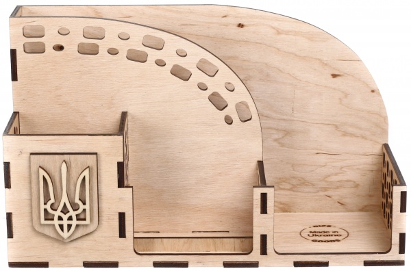 Органайзер настольный Моя страна 27,2x16,4x10,2 см с подставкой для телефона дерево Nice goods