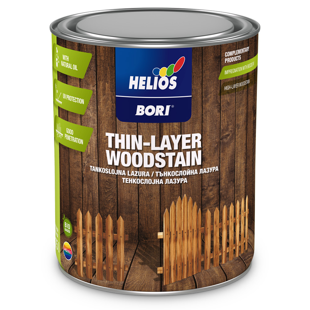 Лазур Helios BORI THIN-LAYER WOODSTAIN 11 дуб напівмат 2,5 л