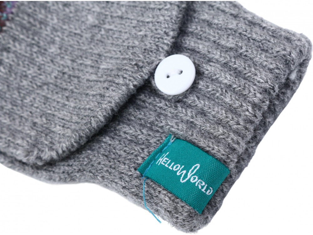 Рукавиці HW без пальчиків з відкидною рукавичкою для дівчаток р.12-14 сірий