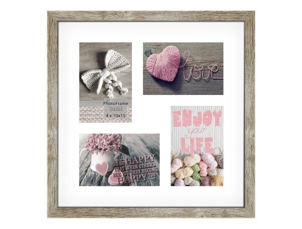 Фоторамка с паспарту SvitArt FKP-4-1913-1B 10x15 см дерево светлое 