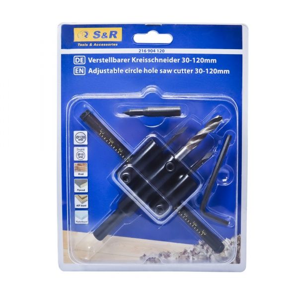 Сверло по дереву S&R d30xd30-120 мм раздвижное 216904120
