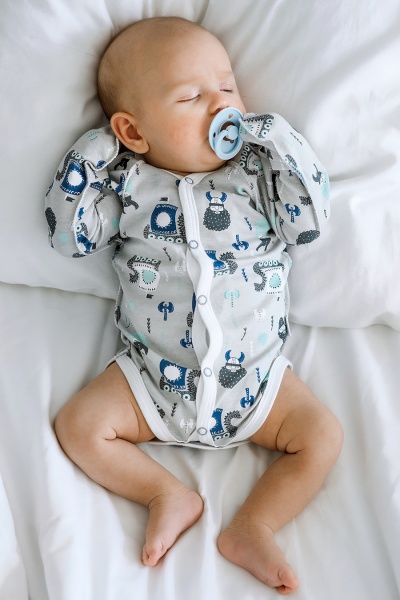 Боді дитяче для хлопчика ТМ Софія Vikings р.56 сірий із малюнком 291156 