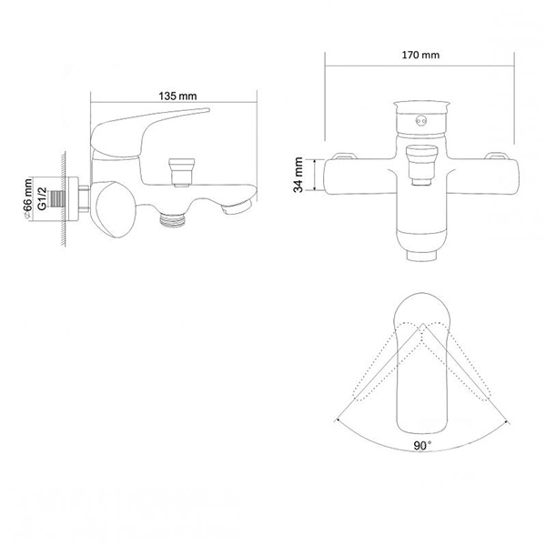 Смеситель для ванны Rozzy Jenori Flora RBZ072-3