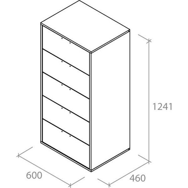 Комод Aqua Rodos Hennessy 5 ш серый/белый 