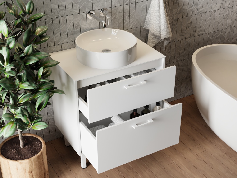 Тумба ЮВЕНТА Afina 60 см біла під стільницю або умивальник Piedra 60