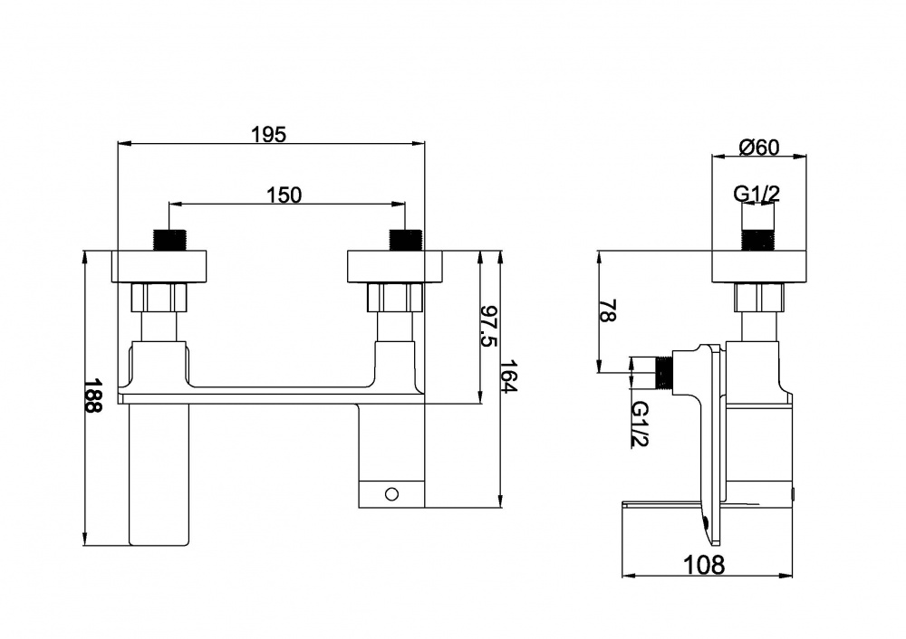Смеситель для ванны Aqua Rodos MILANO 07 Gold АР000110531