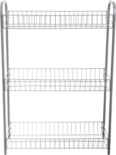 Етажерка 3-ох рівнева срібляста 790x560x230 мм сріблястий 