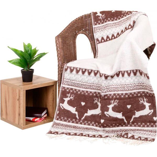 Плед Ярослав New Year cotton brown 140x200 см