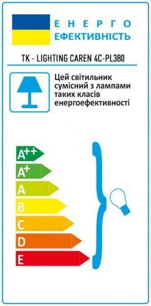 Люстра стельова TK Lighting Caren 4C-PL380 4x15 Вт E27 білий 2519 
