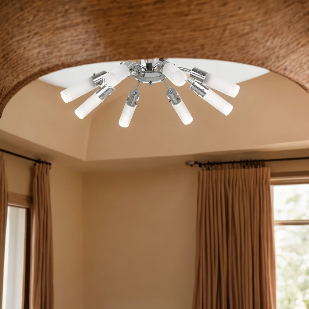 Світильник стельовий Accento lighting Camellia 8x40 Вт E14 хром ALPL-BL19230-8