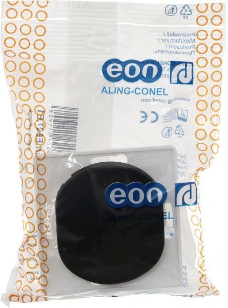 Вимикач прохідний одноклавішний Aling-Conel Eon без підсвітки 10 А 250В чорний E607.E1