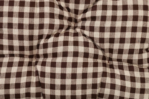 Подушка на стілець Lucy 40х40 см коричневий клітинка з мереживом La Nuit