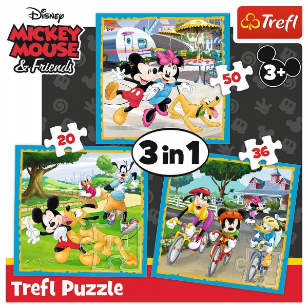 Пазл Trefl 3 в 1 (20,36,50) Disney Друзья Микки 3+ 34846