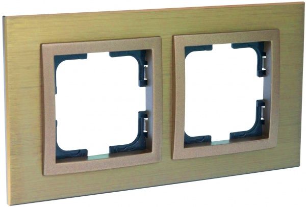 Рамка двомісна Mono Style Aluminium горизонтальна бронза 107-810000-161