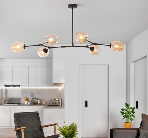 Люстра стельова Altalusse INL-5111P-06 6x40 Вт E27 чорний/бурштиновий 