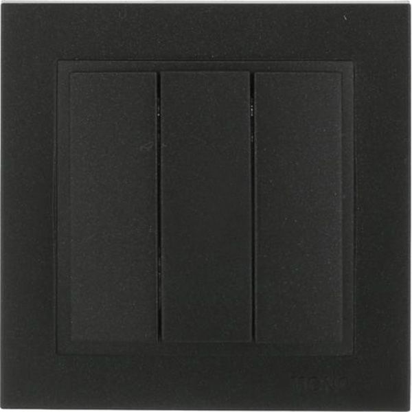 Вимикач триклавішний Mono Despina без підсвітки 10 А 250В графітовий 102-202022-114