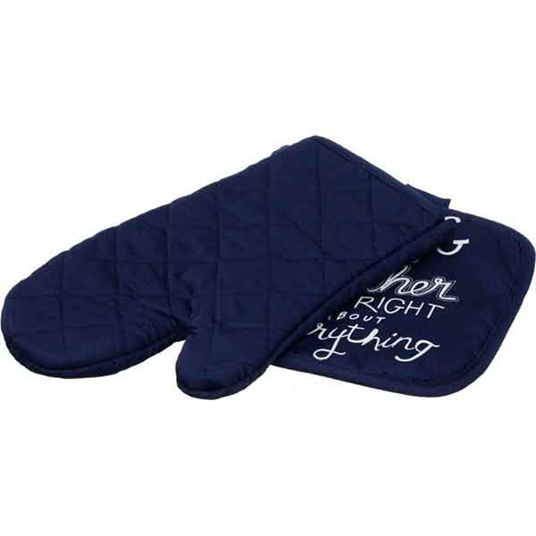 Набір кухонний Принт синій рукавичка та прихватка 17x30 см 