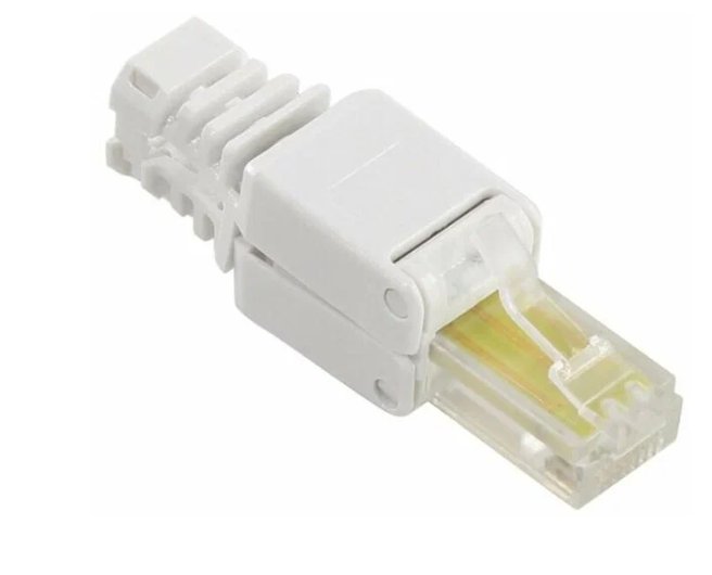 Штекер ЕМТ RJ45 connect 5e 8р8с белый — фото 1
