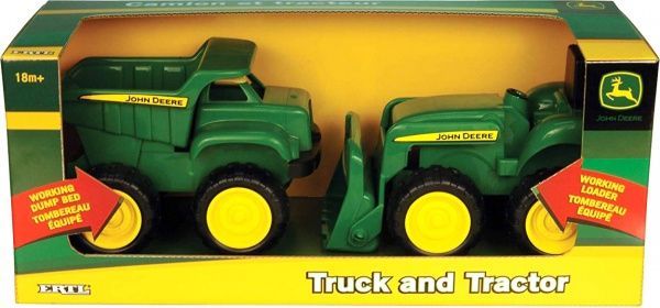 Игровой набор Tomy John Deere из мини трактора с ковшом и самосвалом 42952V