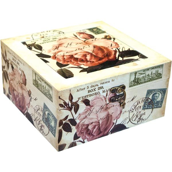 Сундук для украшений Роза бежевый 20.2x21 см