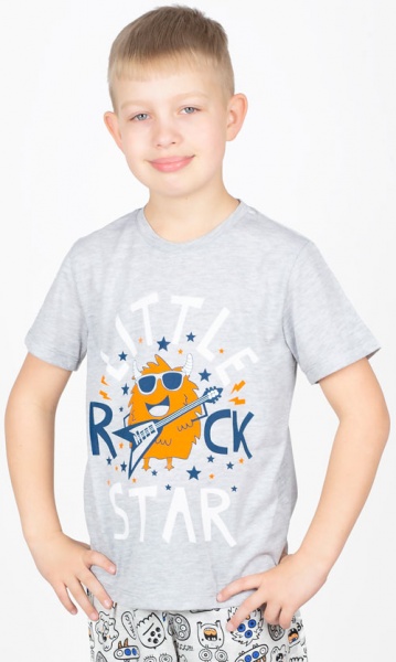 Футболка для хлопчиків Roksana р.110–116 сірий №001/16058 