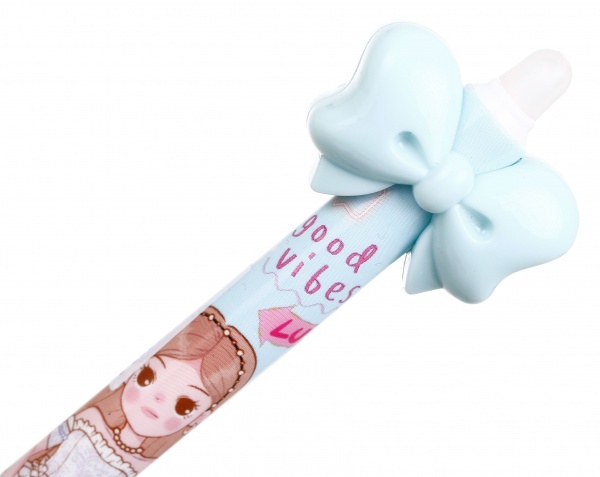 Ручка гелевая Крылья голубая чернила синие 