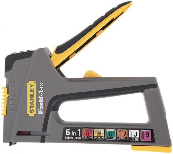 Степлер Stanley FMHT6-70868 FatMax 6 в 1, регулювання, 6-14 мм., тип 53+140, пластик, цвяхи, шпильки