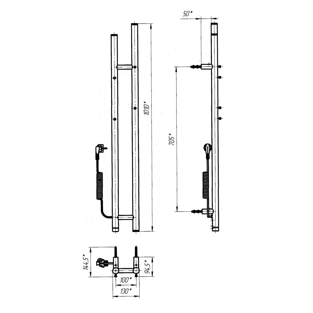 Рушникосушарка електрична Evro-Termo Уно ЧФЧ2 100 х 1000 мм S3