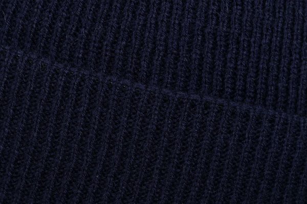 Шапка подвійна з відворотом акрилова темно-синій