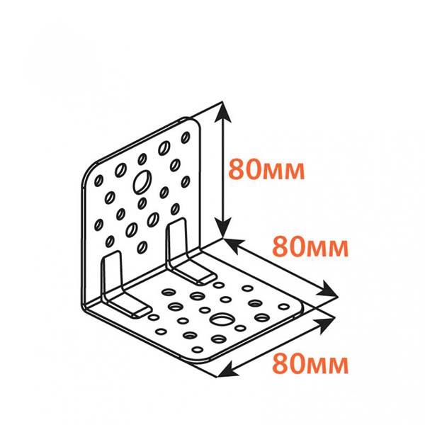 Кутник перфорований Kolchuga рівносторонній 80x80x80 мм 2 мм