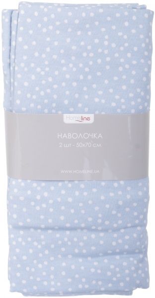 Набор наволочек Снежинки 70x50 см голубой с принтом Homeline 