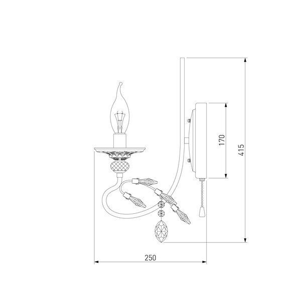 Бра Strotskis Alexandria 1x60 Вт E14 белый/серебро 60057/1 