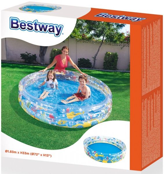 Бассейн надувной Bestway Морской мир 183x33 см 480 л 51005