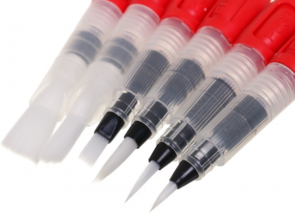 Набор кистей акварельные с резервуаром 6 шт 